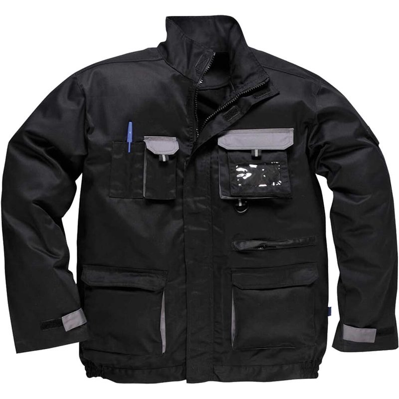 Portwest Mens Texo Contrast Work Jacket Black 2XL