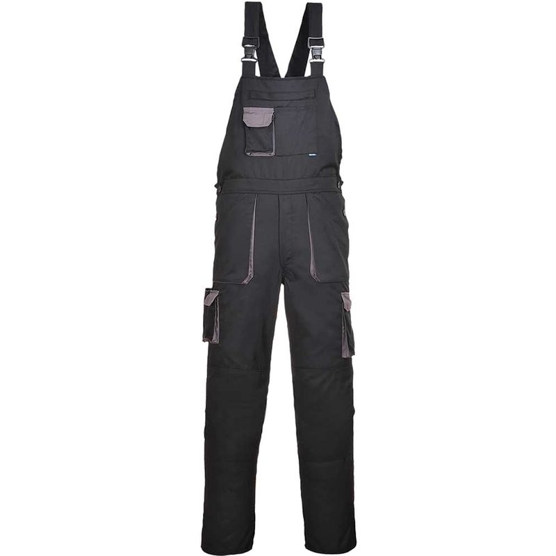 Portwest Texo Contrast Bib and Brace Black XL 31"