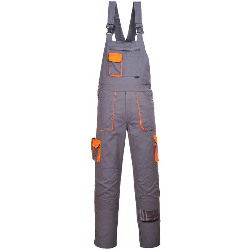 Portwest Texo Contrast Bib and Brace Grey XS 31"