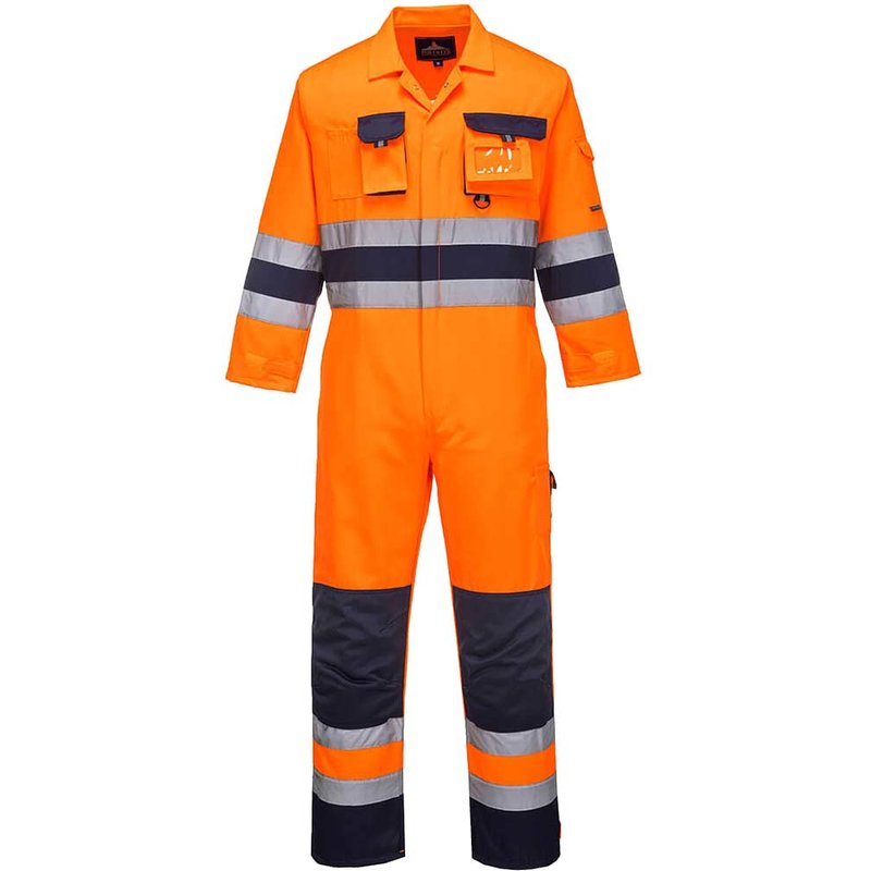 Portwest Nantes Hi Vis Overall Orange / Navy 2XL