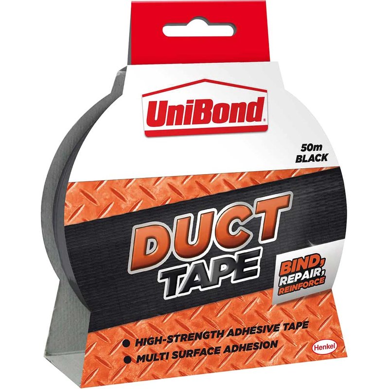 UniBond DIY Duct Tape Black 50mm x 50m 2675776