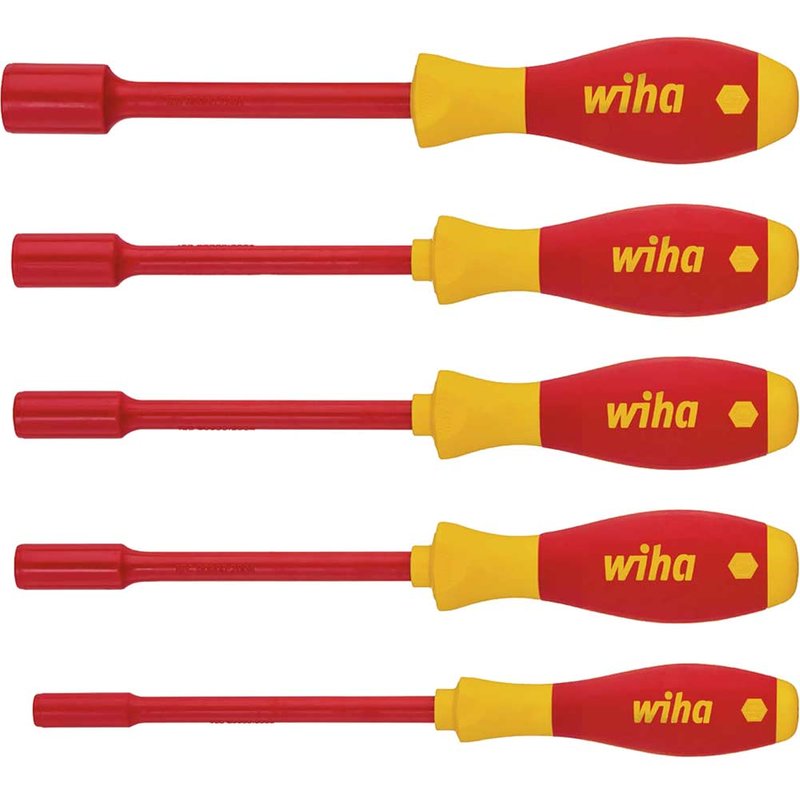 Wiha Softfinish Electric 6 Piece VDE Insulated Hex Nut Driver Set