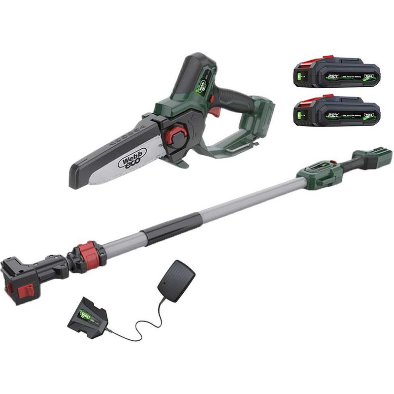 Webb Eco WEV20EXTPS 20v Cordless Pruning Saw 150mm with Extension Pole No Batteries No Battery Charger