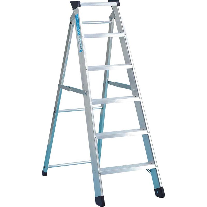 Zarges Industrial Swingback Steps, Open 1.30m Closed 1.44m 6 Rungs 49606