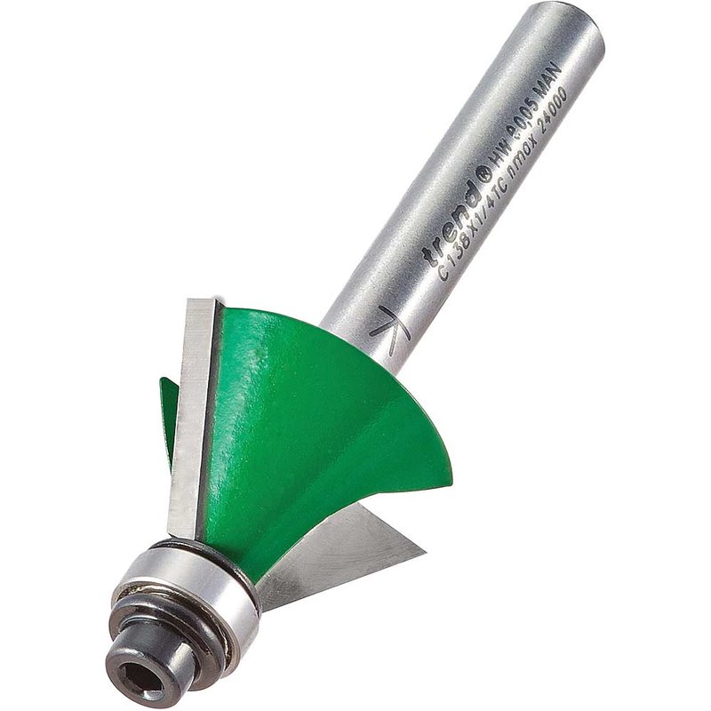 Trend CRAFTPRO Bearing Guided Bevel Router Cutter 25.4mm 12.7mm 1/4"