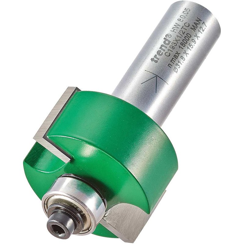 Trend Bearing Self Guided Rebate Router Cutter 31.8mm 15.9mm 1/2"