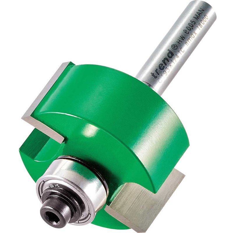 Trend Bearing Self Guided Rebate Router Cutter 31.8mm 15.9mm 1/4"