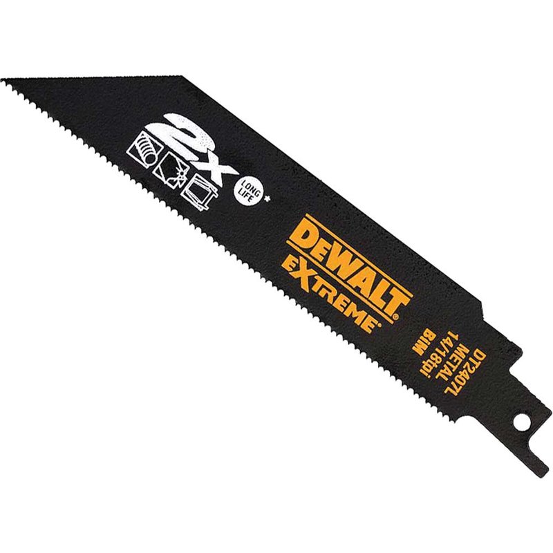 DeWalt Extreme 2X Life Metal Cutting Reciprocating Sabre Saw Blades 305mm Pack of 5