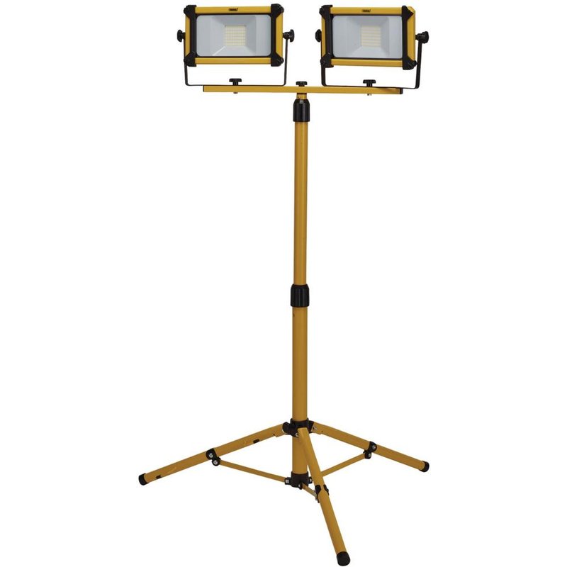 Draper 230V 10W 2200Lm SMD LED Tripod Double Site Lights - Yellow, Yellow