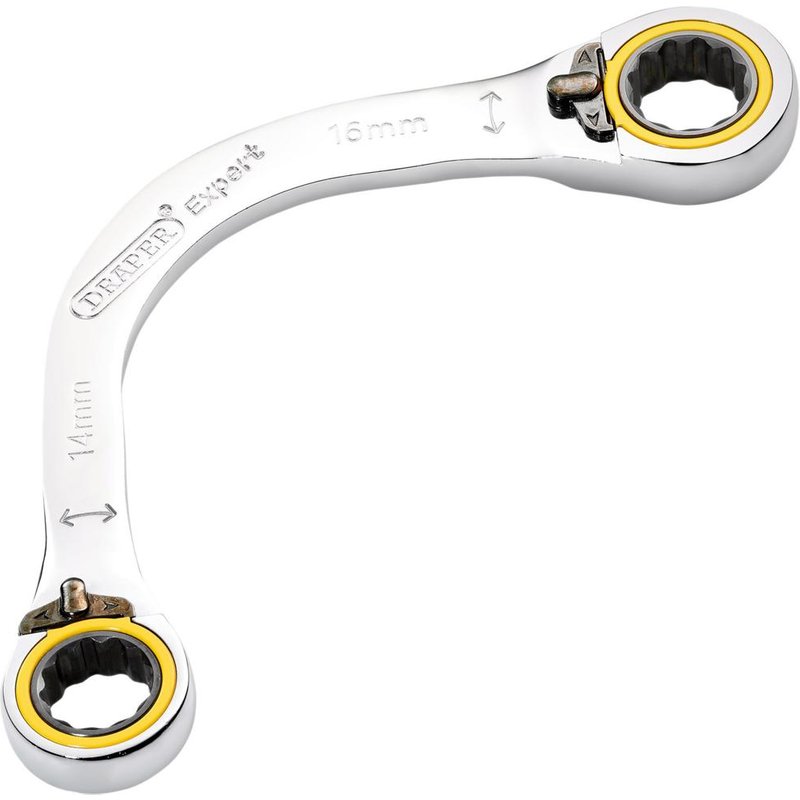 Draper Expert Hi Torq Double Ring Ratchet Half Moon Spanner 14mm x 16mm