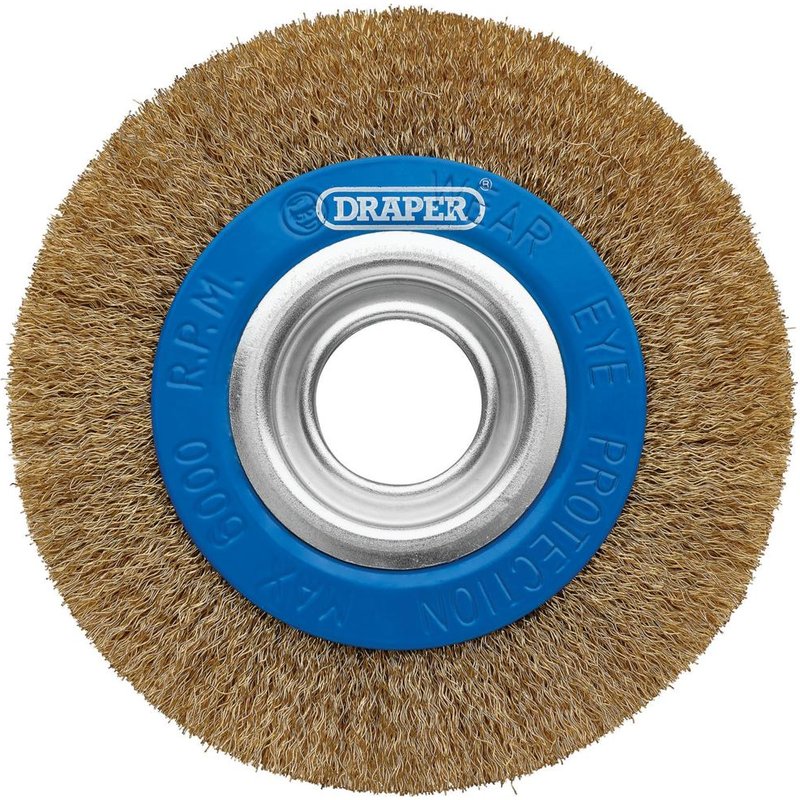 Draper Brassed Steel Bench Grinder Wire Wheel Brush 150mm 20mm 31.75mm