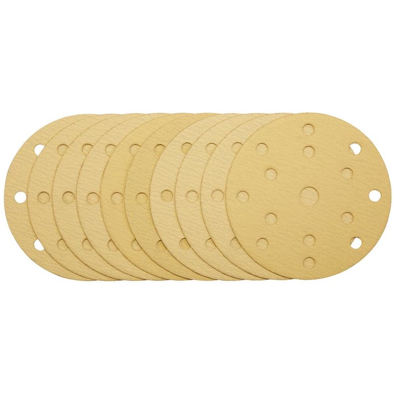 Draper Gold Hook and Loop Sanding Discs 150mm 150mm 120g Pack of 10