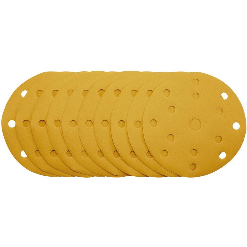 Draper Gold Hook and Loop Sanding Discs 150mm 150mm 320g Pack of 10