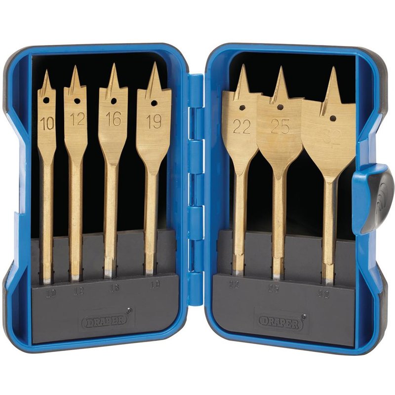Draper Titanium Nitride Coated Flat Wood Bit Set 18560