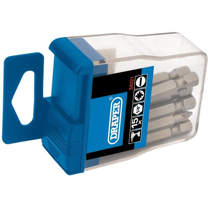 Draper Expert 15 Piece Slotted and Pozi Screwdriver Bit Set