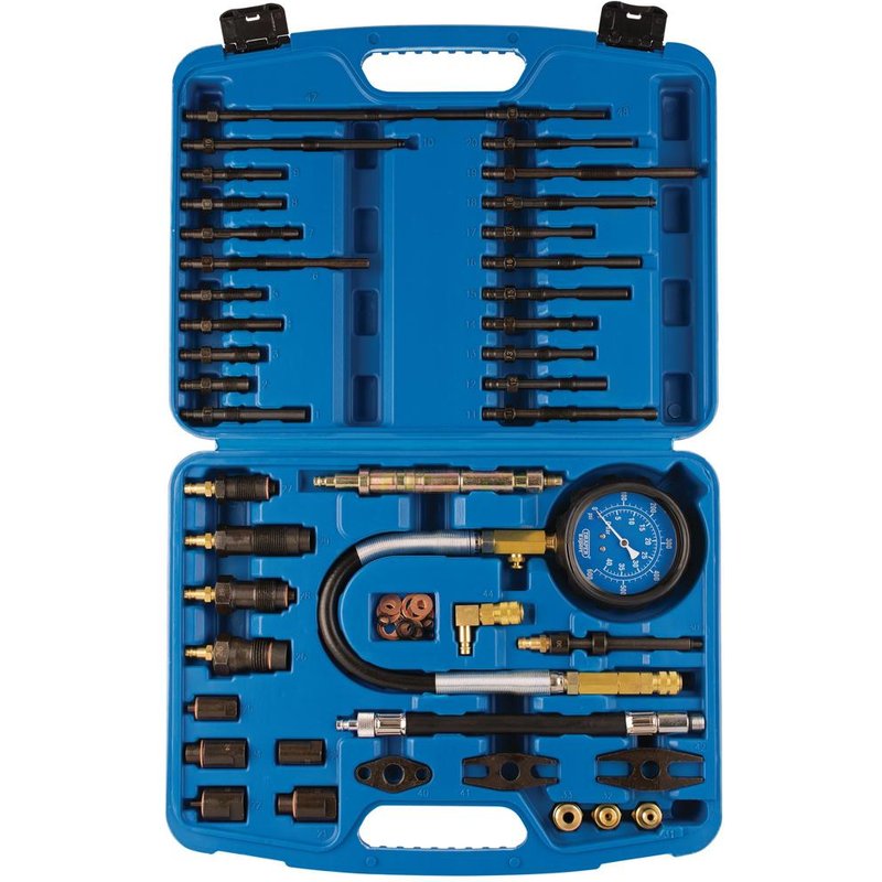 Draper 37 Piece Petrol and Diesel Master Engine Compression Test Kit