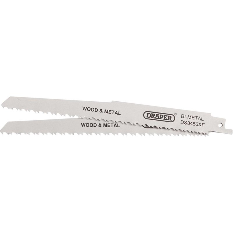 Draper Bi-Metal Multi-Purpose Reciprocating Sabre Saw Blades 200mm Pack of 2