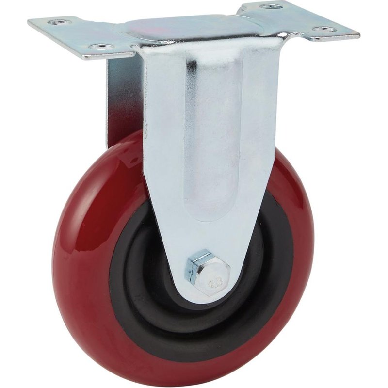 Draper Fixed Plate Fixing Polyurethane Wheeled Castor 100mm