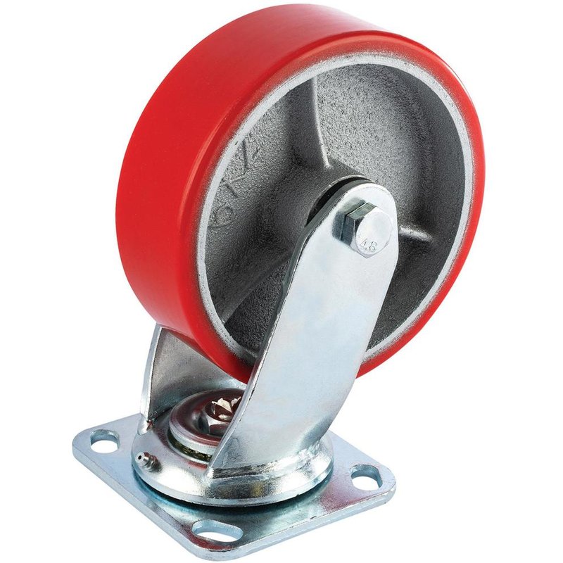 Draper Swivel Plate Fixing Heavy Duty Polyurethane Wheeled Castor 160mm