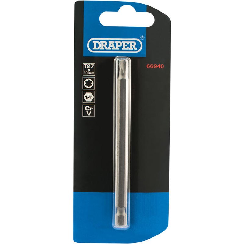 Draper Expert Impact Torx Screwdriver Bits T27 25mm Pack of 5