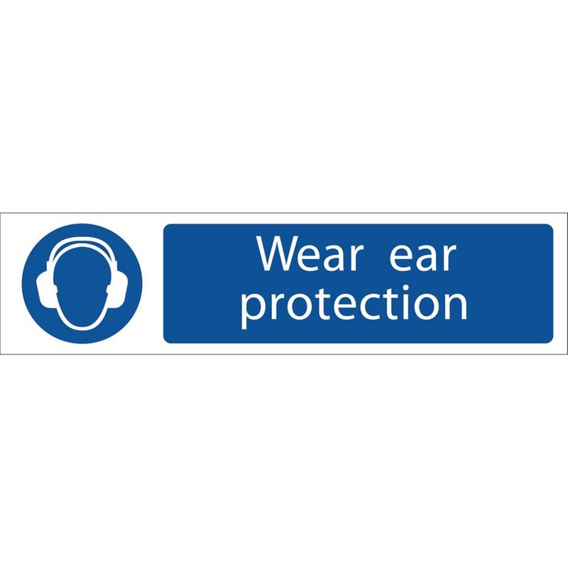 Draper Wear Ear Protection Sign 200mm 50mm Standard