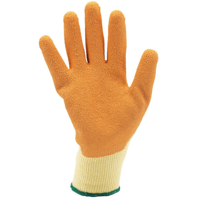 Draper Orange Heavy Duty Latex Coated Work Gloves Yellow / Orange L