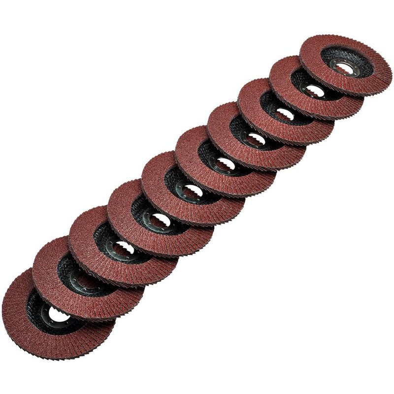 Draper Aluminium Oxide Flap Discs 115mm 40g Pack of 10