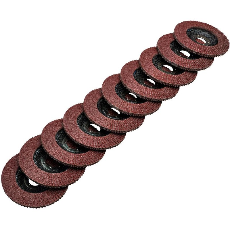Draper Aluminium Oxide Flap Discs 115mm 60g Pack of 10