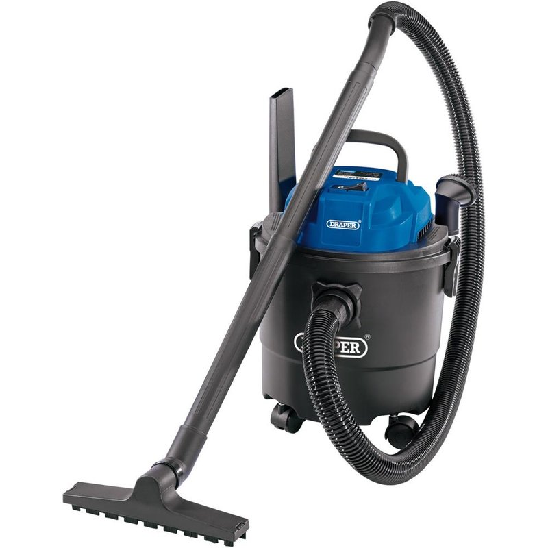 Draper 15L 1250W Vacuum Cleaner, Blue & Black, Wet & Dry Capability, none