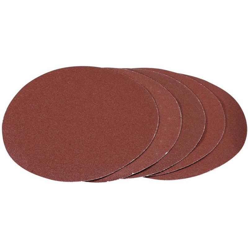 Draper 180mm Hook and Loop Aluminium Oxide Sanding Discs 180mm 80g Pack of 5