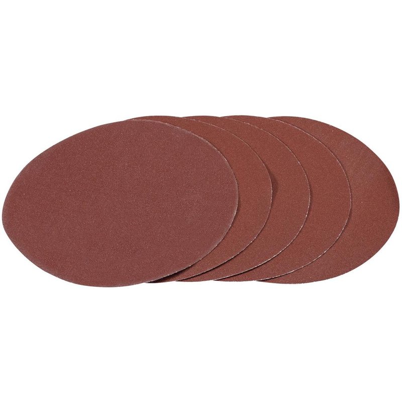 Draper 180mm Hook and Loop Aluminium Oxide Sanding Discs 180mm 120g Pack of 5