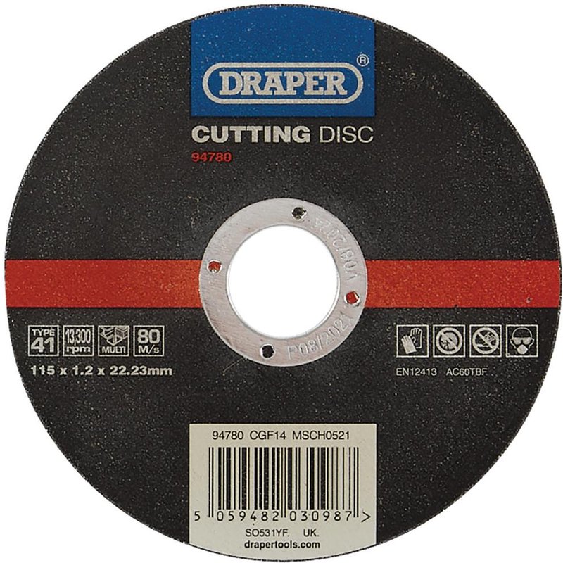 Draper Multi Purpose Cutting Disc 115mm 1.2mm 22mm