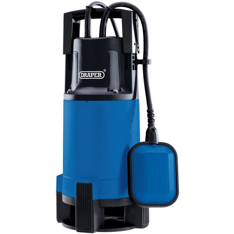 Draper 110V Submersible Dirty Water Pump with Float Switch - 750W, Blue