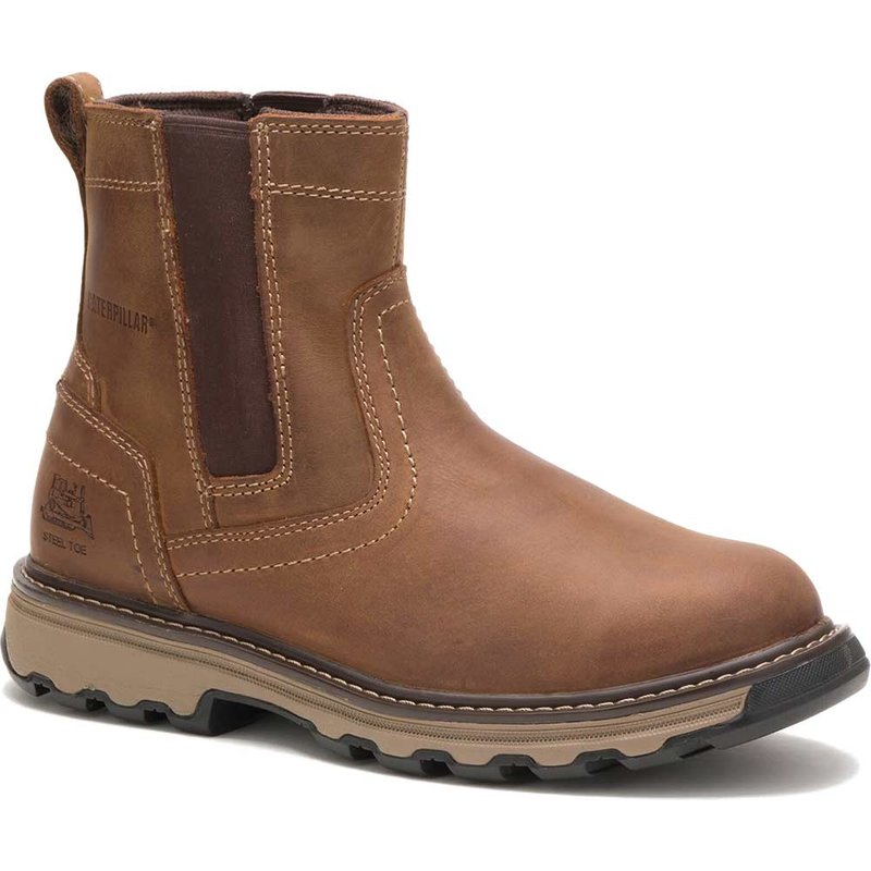 Caterpillar Mens Pelton Safety Boots Beige Size 9