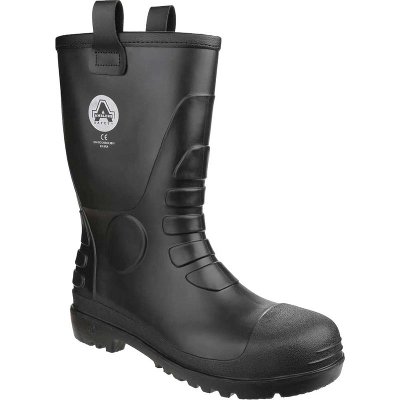 Amblers Safety FS90 Waterproof Pvc Pull On Safety Rigger Boots Black Size 11