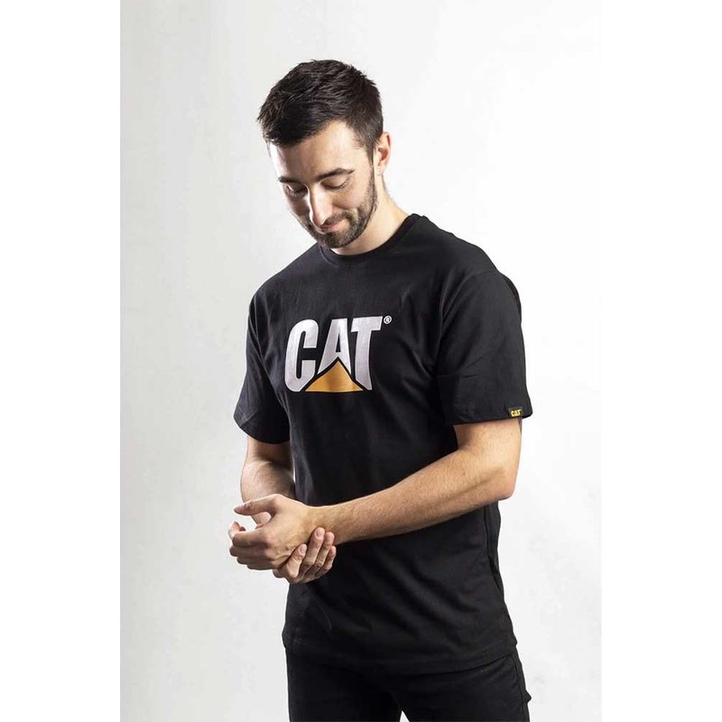 Caterpillar Mens Trademark Logo T Shirt Black L