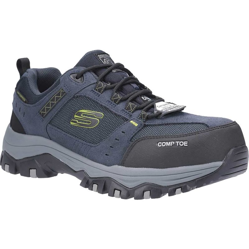 Skechers Work Waterproof: Greetah Chaussures Moyen Width en Bleu Marine/Noir, Pointure 46