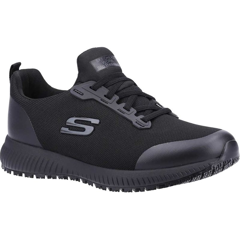 Skechers Squad Womens Wide Fit Slip Resistant Work Shoes Black Size 8
