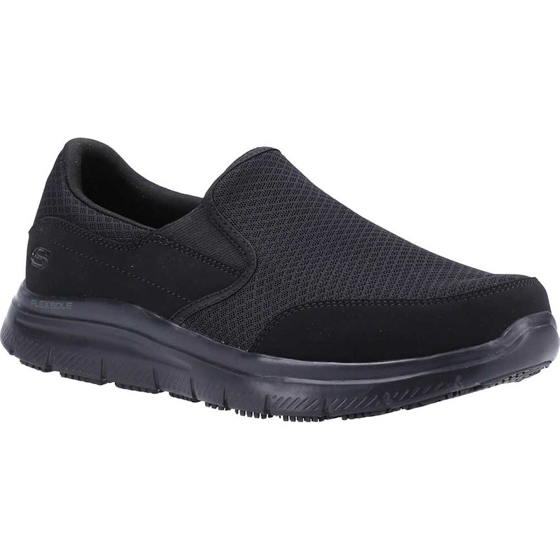 Skechers McAllen Mens Slip Resistant Wide Fit Shoes Black Size 6