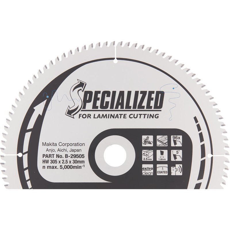 Makita SPECIALIZED Laminate Cutting Saw Blade 305mm 96T 30mm
