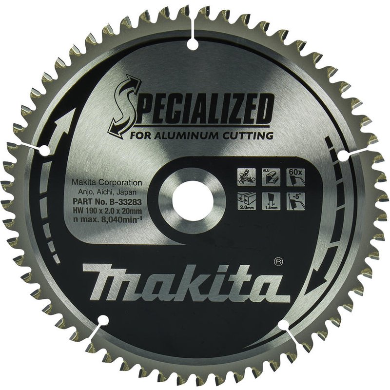 Makita SPECIALIZED Circular Saw Blade for Aluminium Cutting 190mm 60T 20mm
