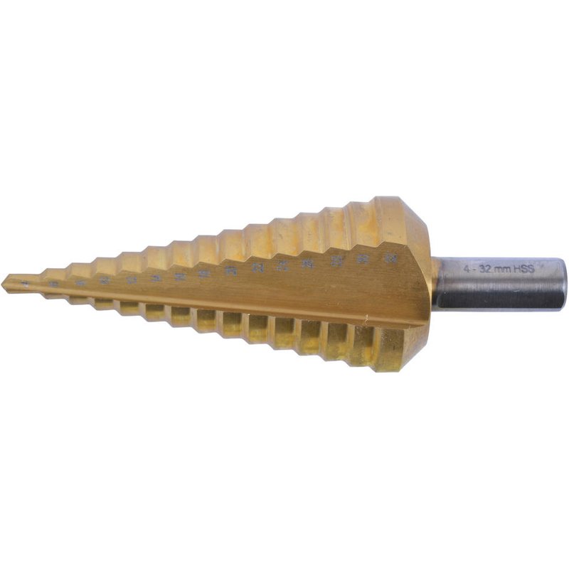 Makita Hex Shank Step Drill Straight Flute TiN Coated 4mm - 32mm