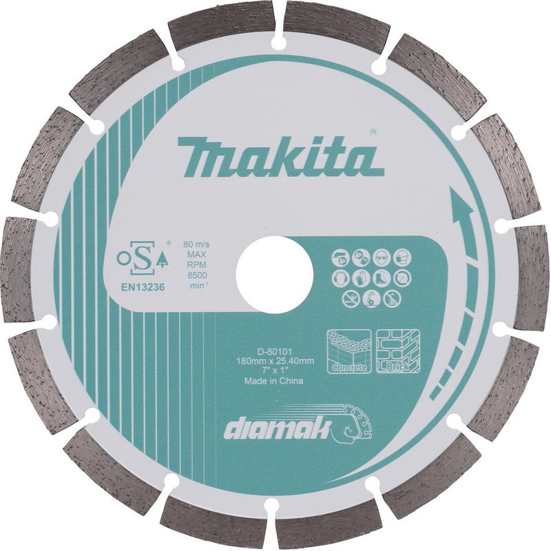 Makita DIAMAK Segmented Diamond Cutting Disc 180mm 2.2mm 25.4mm