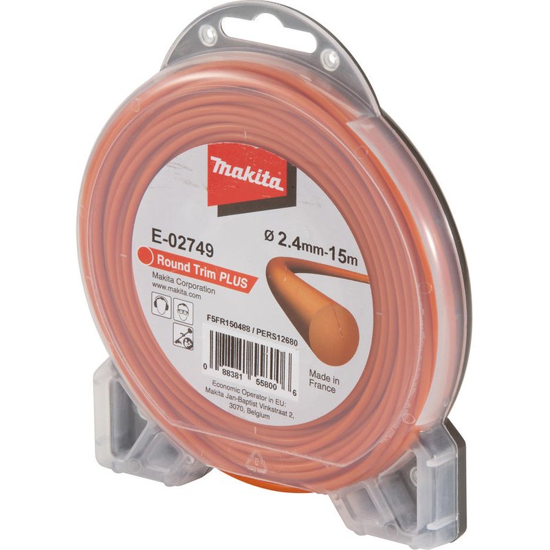 Makita Round Trim Plus Orange Grass Trimmer Line 2.4mm 15m