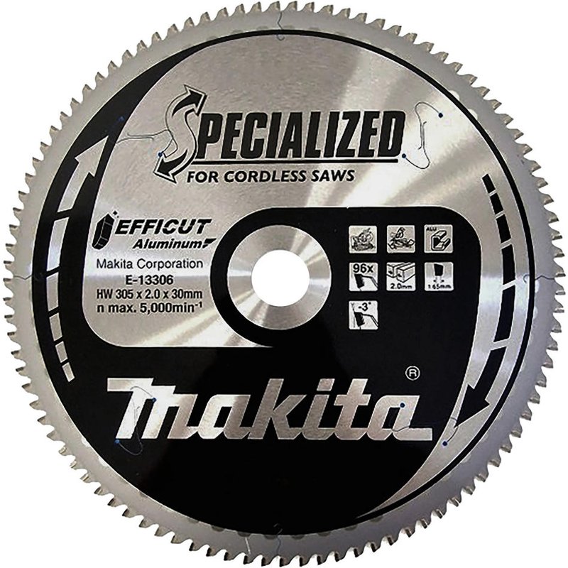 Makita SPECIALIZED Efficut Aluminium Circular Saw Blade 305mm 96T 30mm