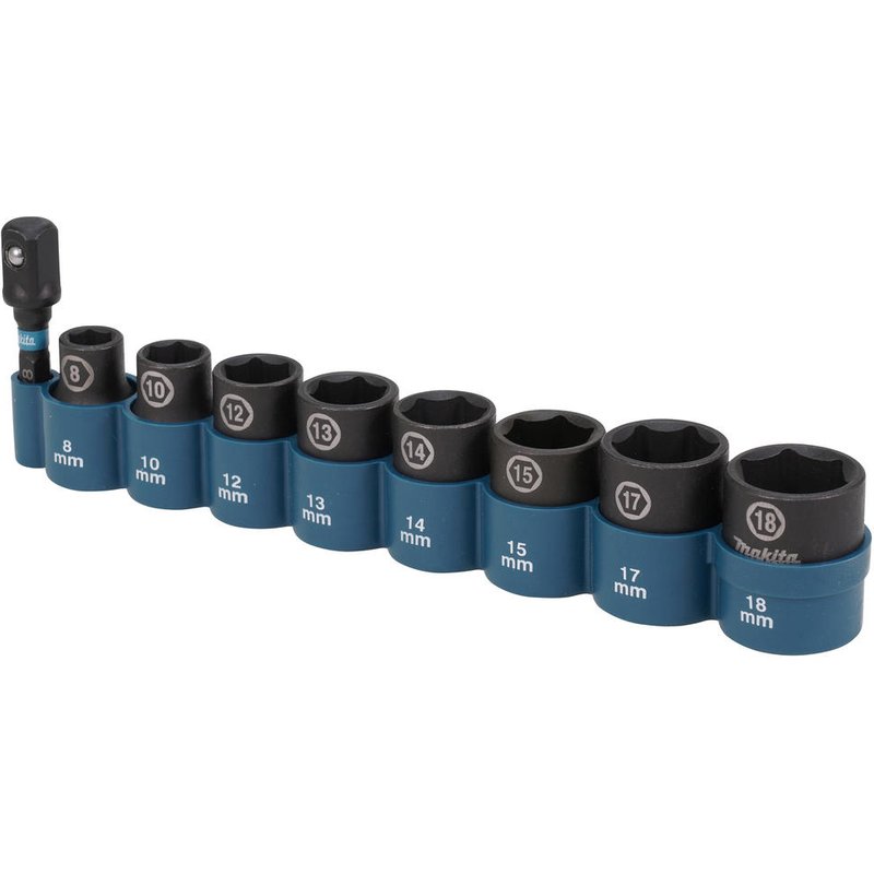 Makita E-16639 3/8" Square Drive Black Impact Socket Set Of 8 Piece E-16639