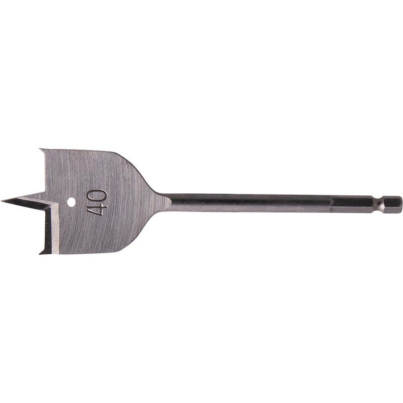 Makita 1/4" Hex Shank Flat Wood Drill Bit 40mm 150mm Pack of 1