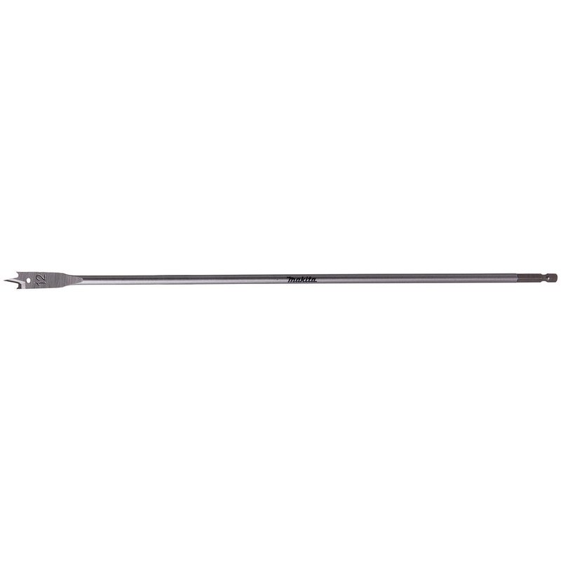Makita 1/4" Hex Shank Flat Wood Drill Bit 12mm 400mm Pack of 1