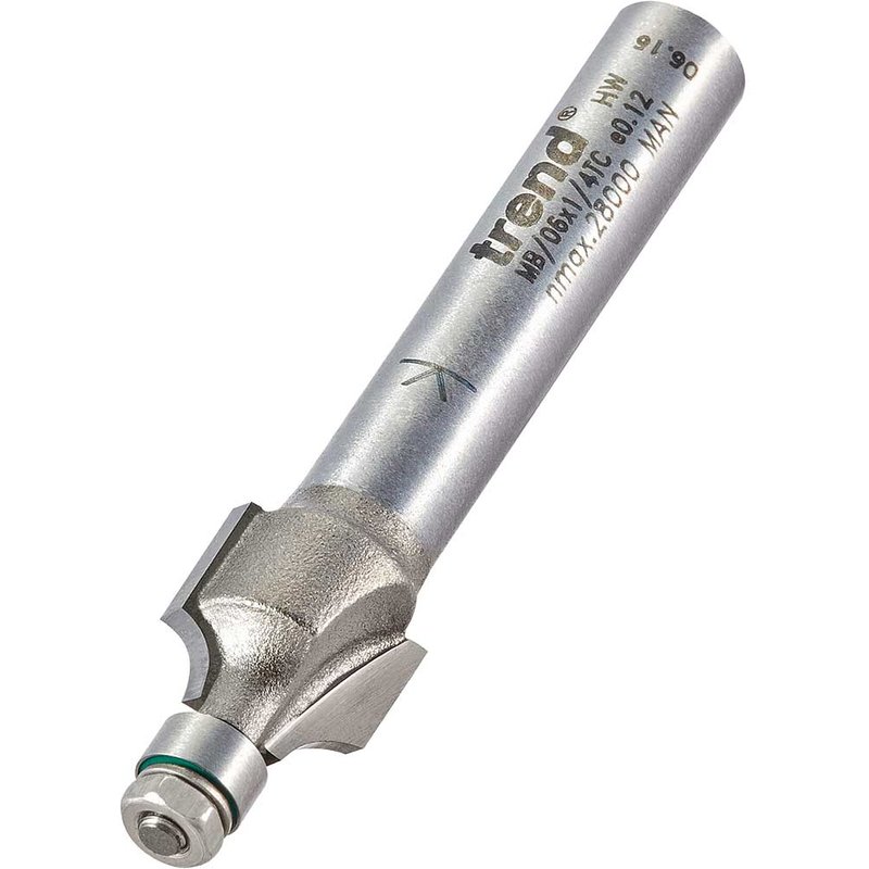 Trend Mini Guided Round Over Router Cutter 9.5mm 9.5mm 1/4"