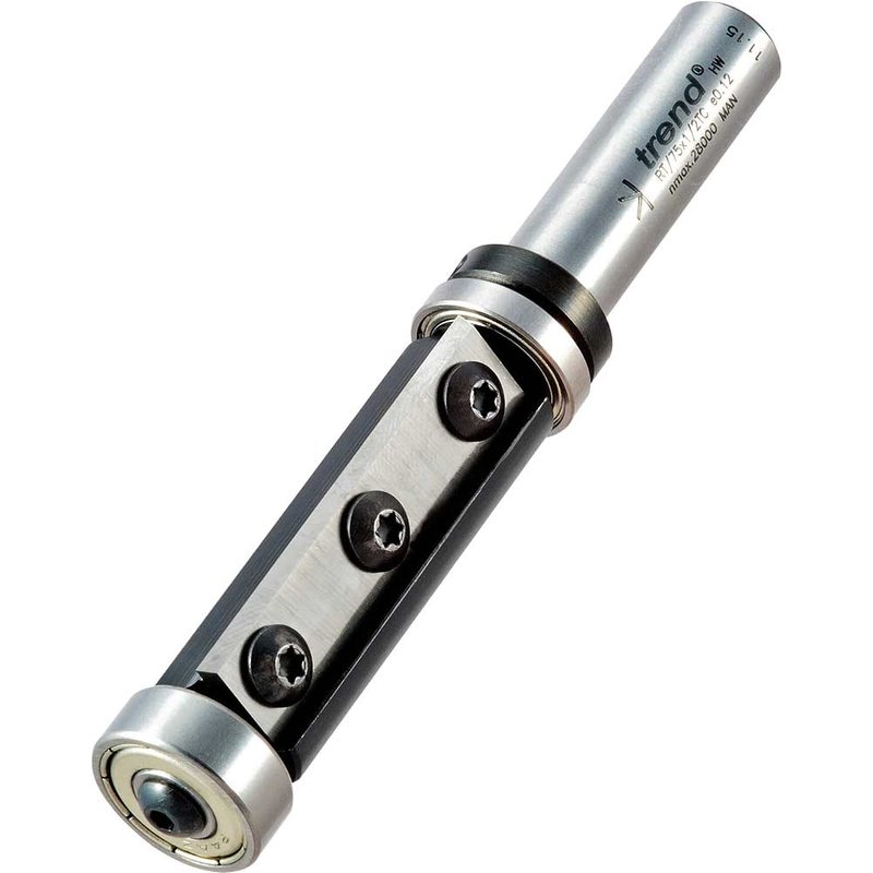 Trend Rota-Tip Two Flute Double Bearing Guided Trimmer 19.1mm 50mm 1/2"